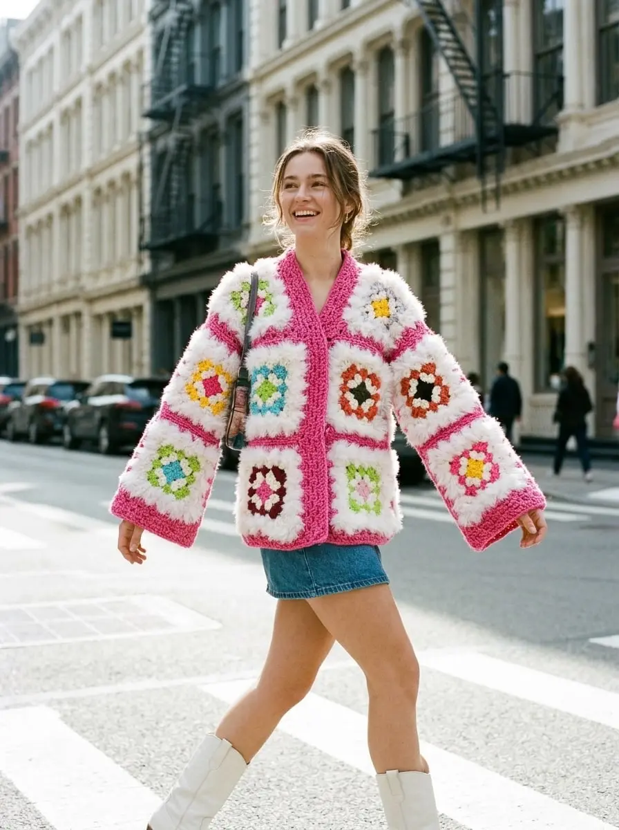 Ilustración: Chaqueta Algodón de Azúcar · Nueva York